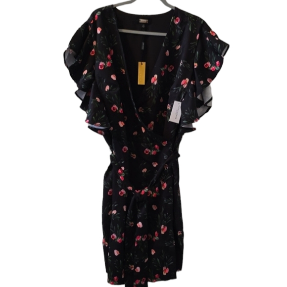 ALEXIA ADMOR BRAND WOMEN'S PLUS SIZE BLACK FLORAL WRAP DRESS SIZE 3X - Picture 16 of 16